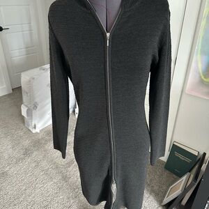 Calvin Klein Gray Ribbed Long Sleeve Sheath Dress